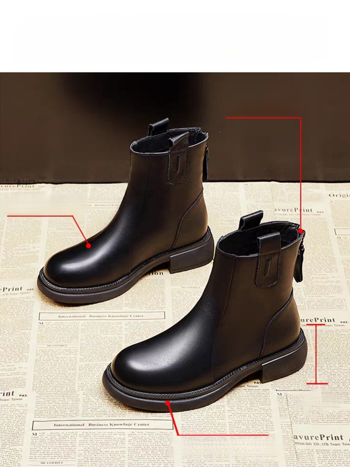 정품 가죽 짧은 부츠
