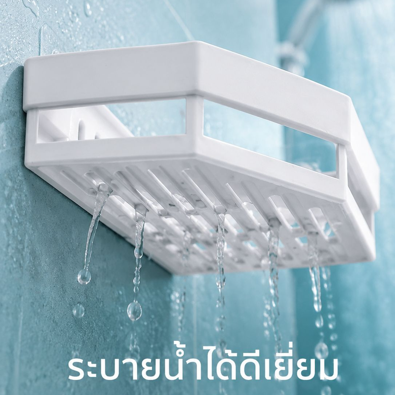 ชั้นวางติดผนังข้างโถสุขภัณฑ์ สำหรับเก็บของในห้องน้ำ