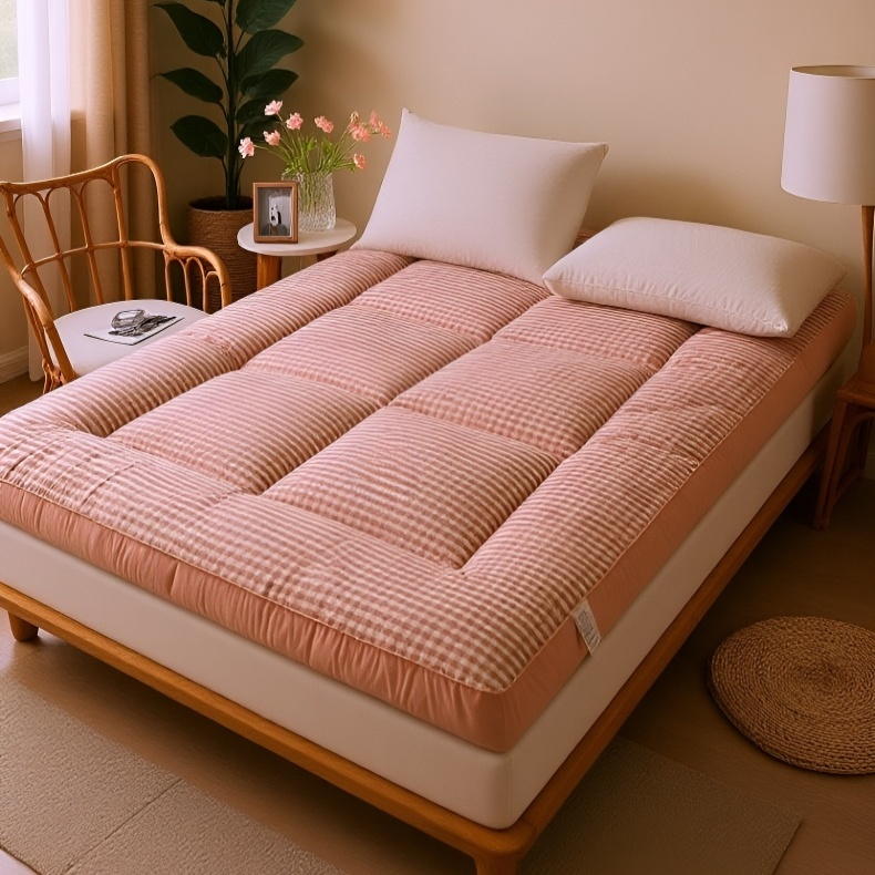 Protector de colchón de terciopelo grueso para dormitorio estudiantil