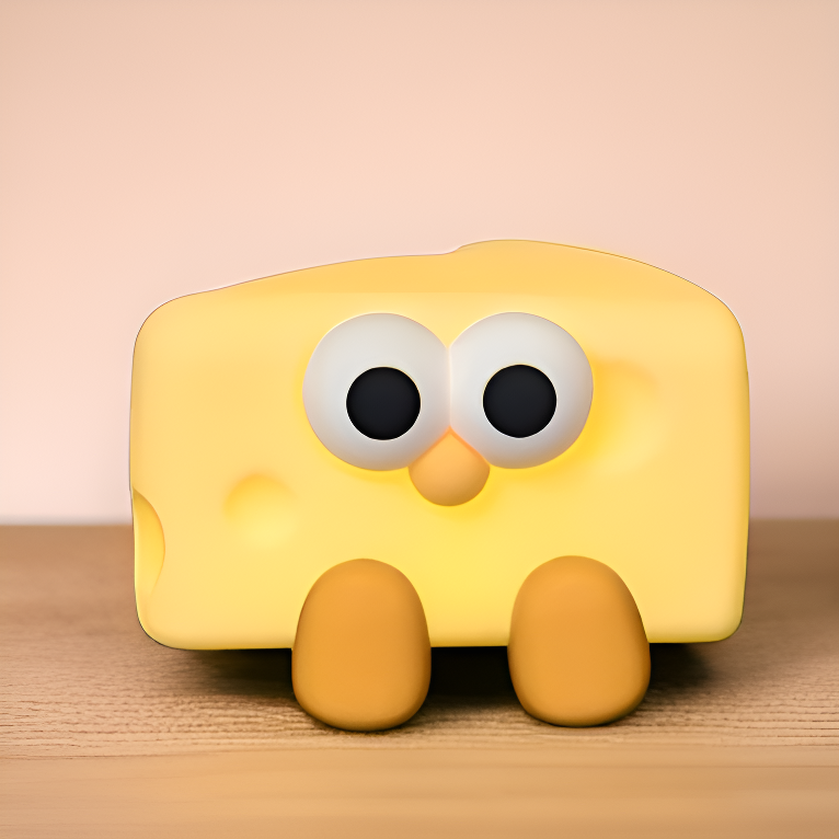 مصباح ليلي على شكل جبن مصنوع من السيليكون الناعم، يضيء بلمسة خفيفة.