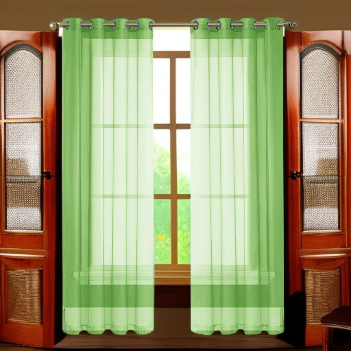 Halbverdunkelnde Fensterdekoration für Balkon, Einfarbiges Vorhang