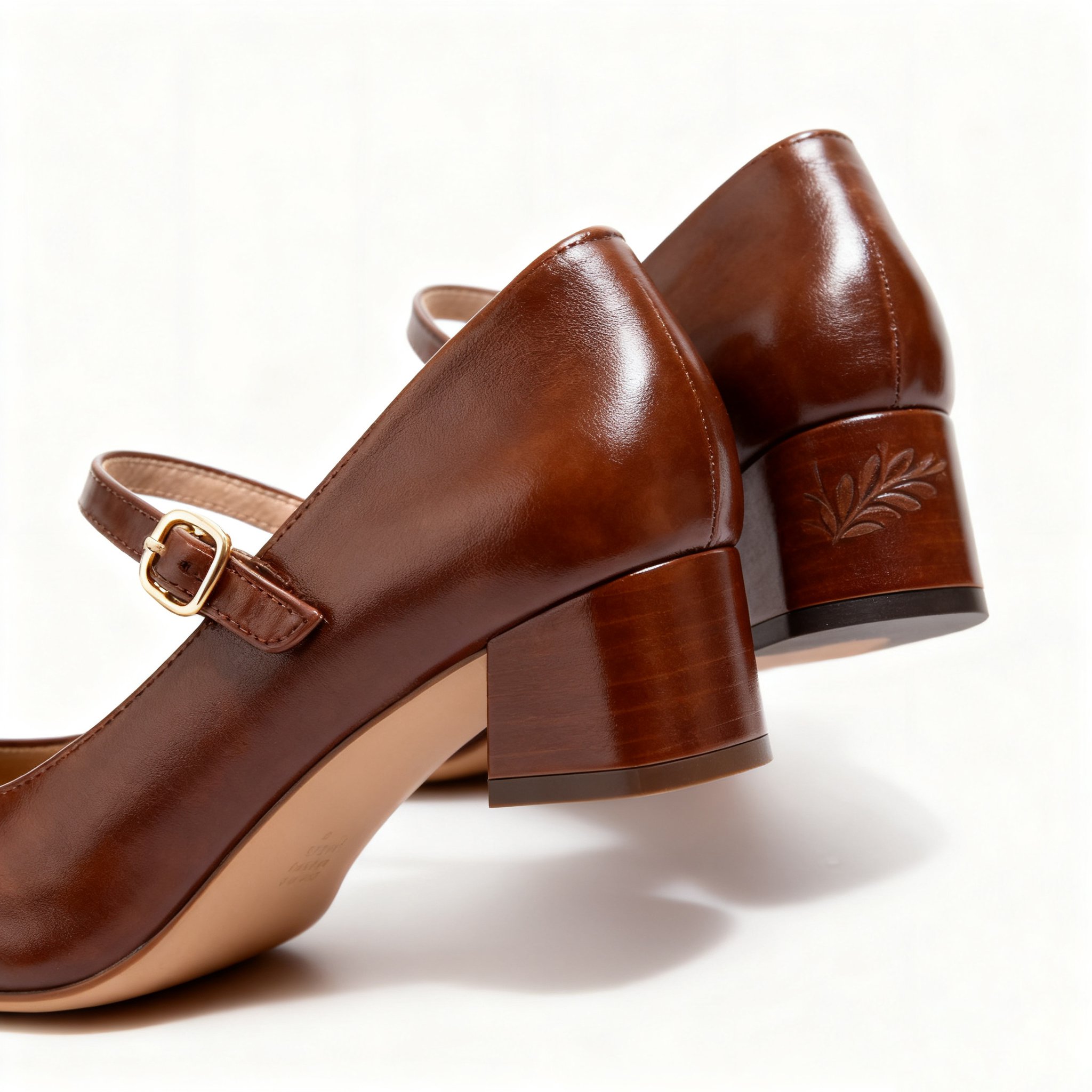 편안한 중힐 가죽 슈즈 전체 이미지