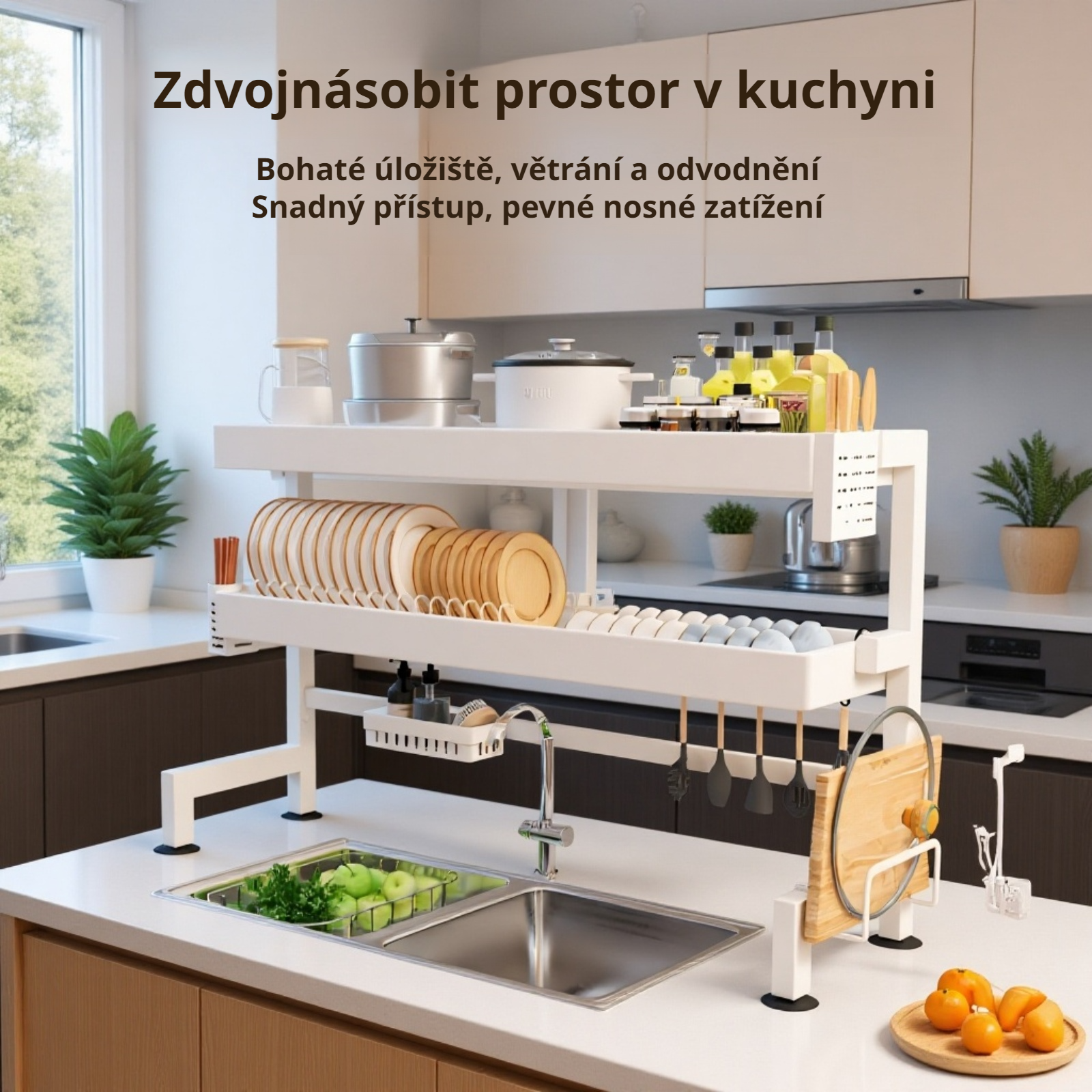 Multifunkční odkapávač na dřez do kuchyně