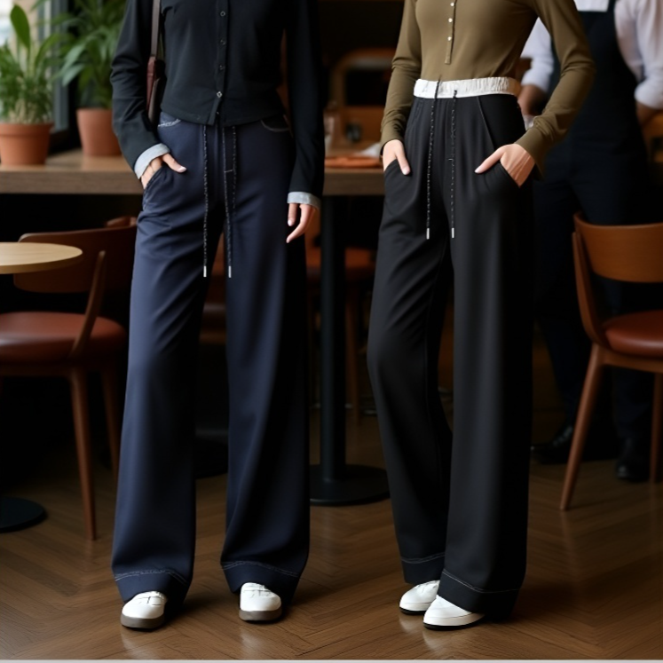 여성 슬림핏 모던 데님 일자 청바지 전체 모습