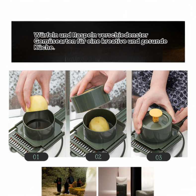 Multifunktionaler Gemüseschneider aus Edelstahl für die Küche