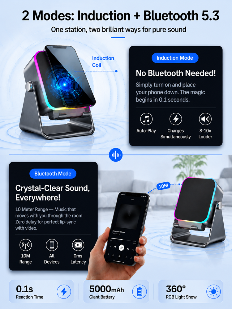 Induction speaker stand