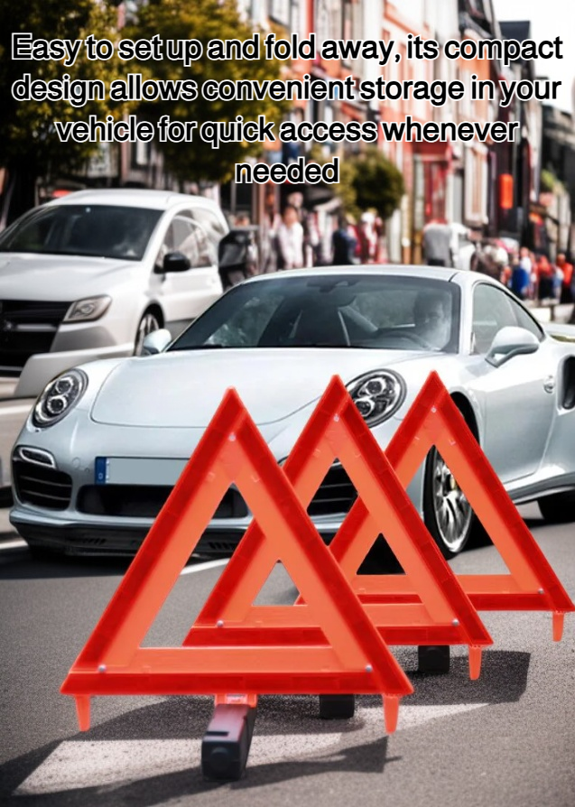 American style triangle warning sign for car emergency