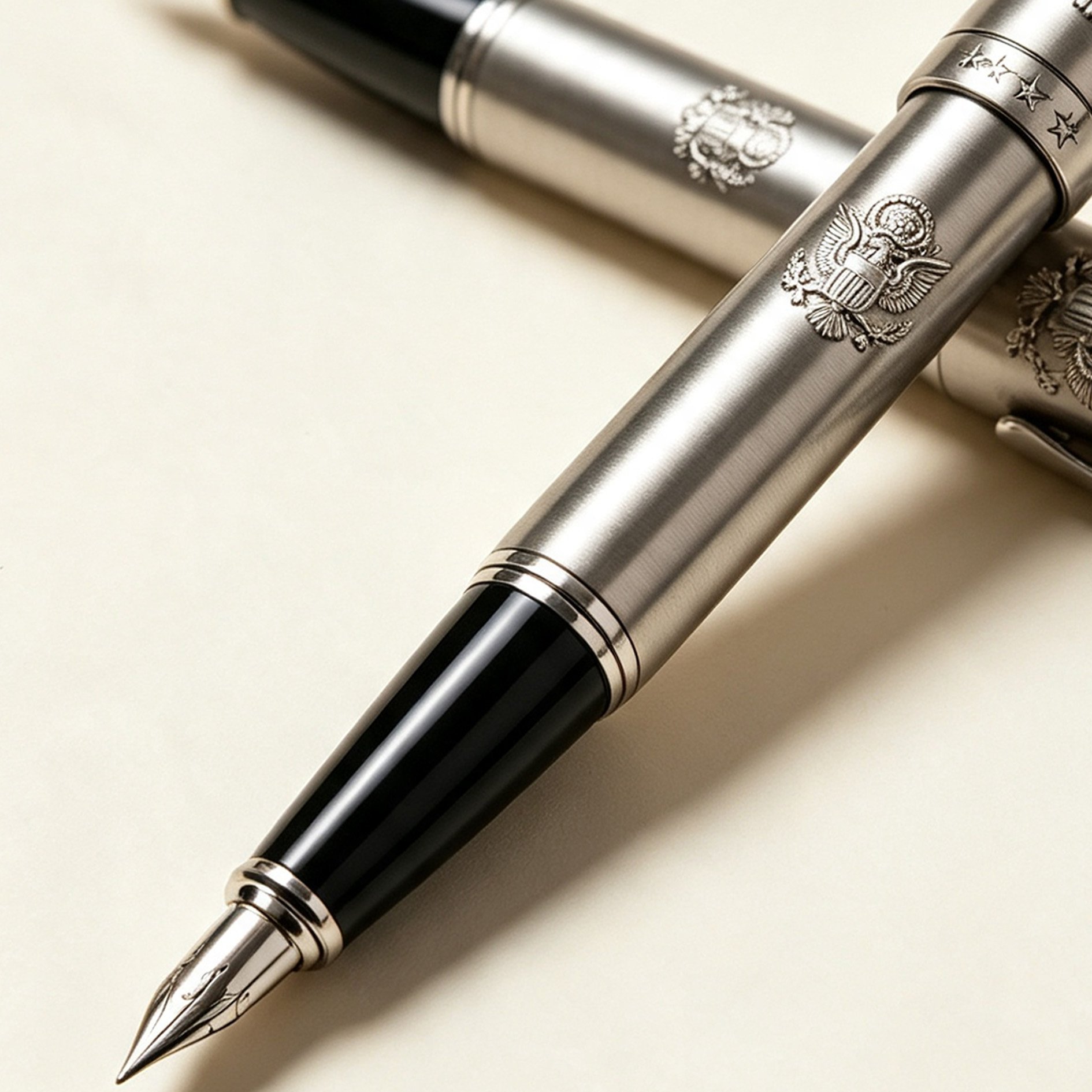 Embossed Eagle Emblem Metal Fountain Pen