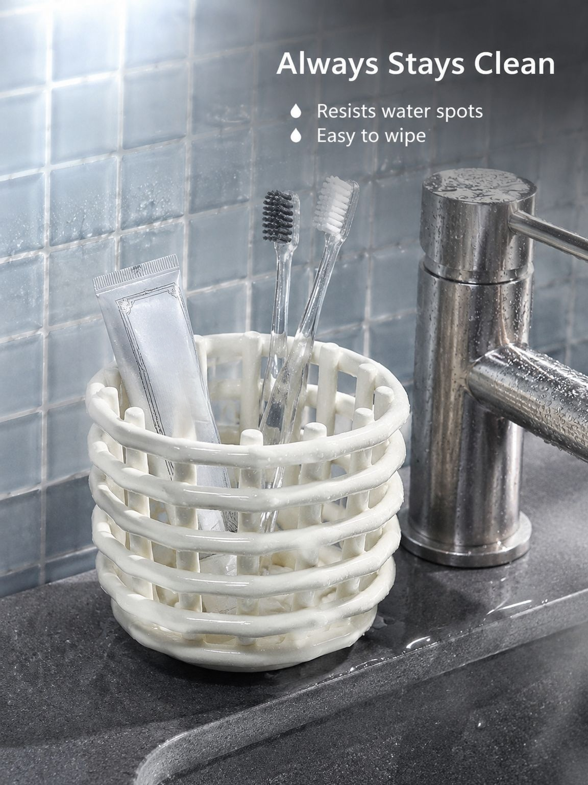 Stylish home organizer with ceramic finish