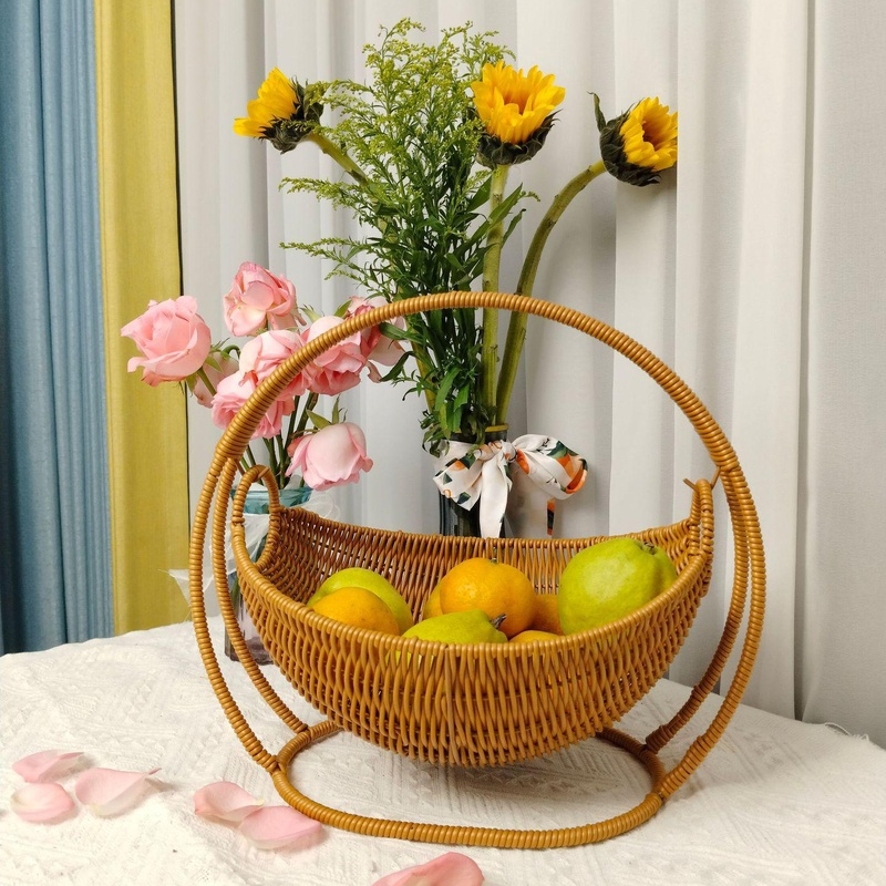 Cesta tejida para dulces y aperitivos para sala de estar