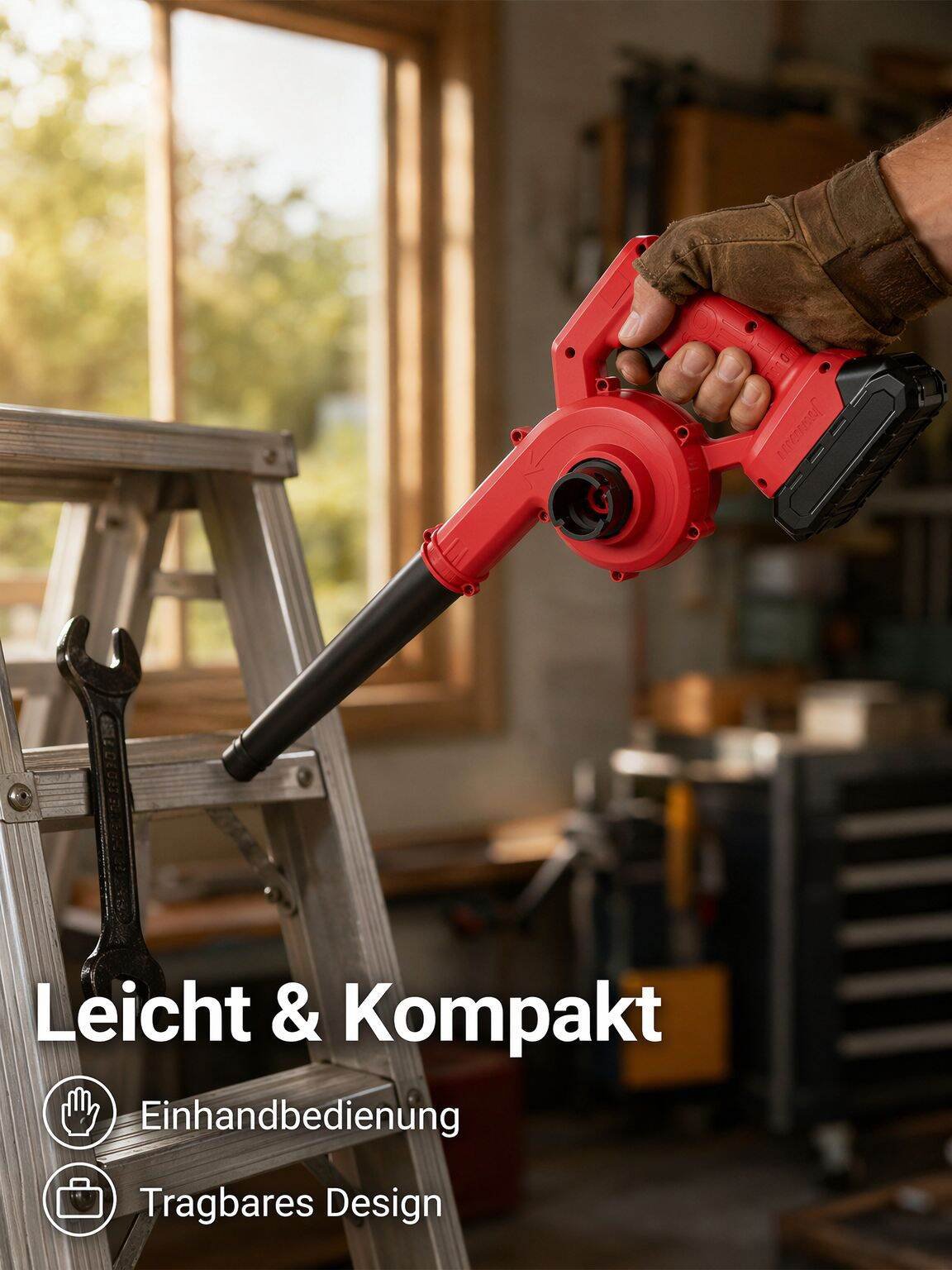 Kleiner Haushaltsstaubsauger mit Lithium-Ionen-Industriegebläse