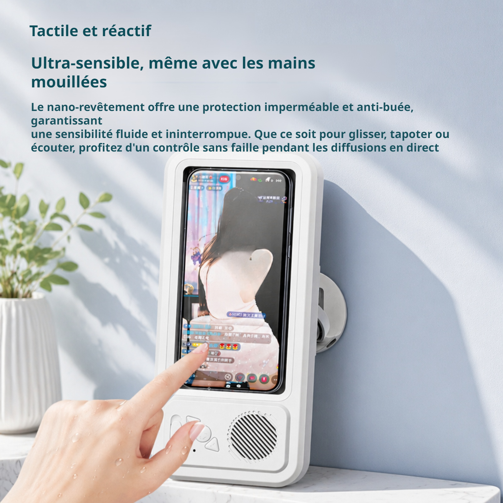 Étui de téléphone étanche pour salle de bain, parfait pour regarder des séries sous la douche