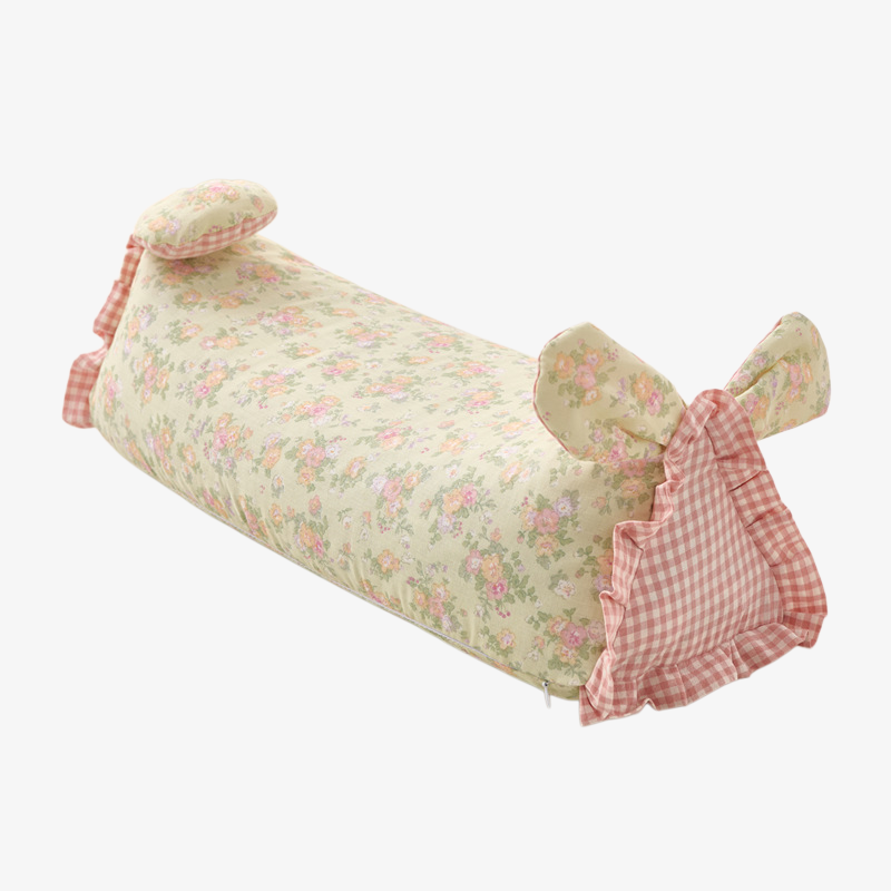 토끼 메밀 베개 이중 전원풍 목 보호 베개 순면 화초 수면 보조 메밀 가죽 베개