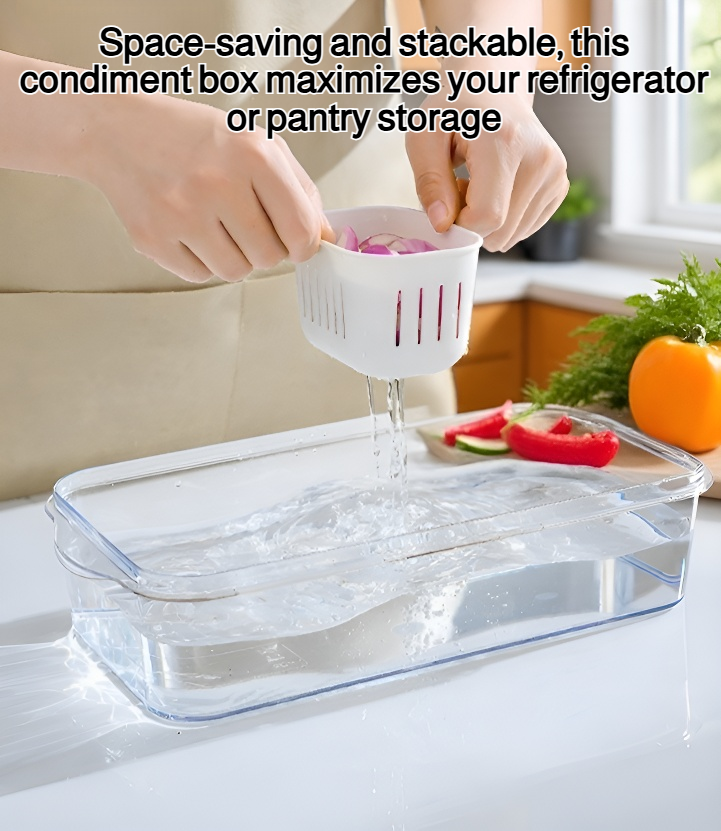 Plastic condiment box with multiple compartments for spices and food