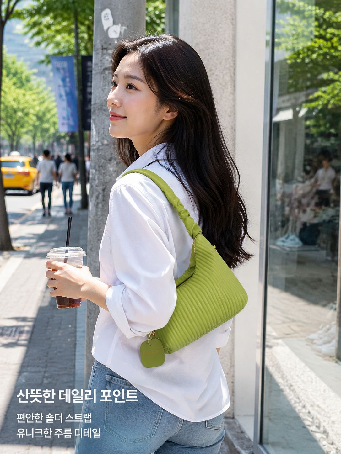 미니멀 개성의 셔링 스트라이프 토트백 여성 패션 스퀘어백 2026 신상 심플 숄더백