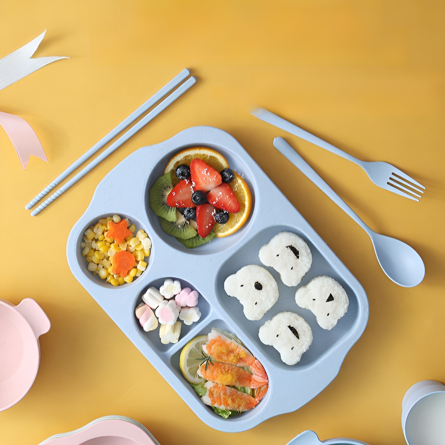 밀짚 어린이 식기 6종 세트