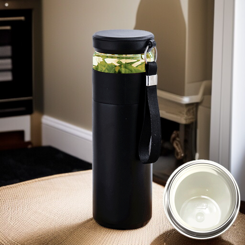 كوب ترمس رجالي بفصل الشاي والماء من السيراميك