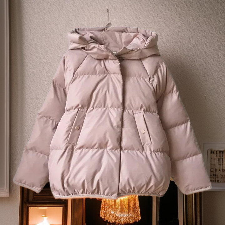 후드 핑크 숏패딩 점퍼 겨울 동복 패딩