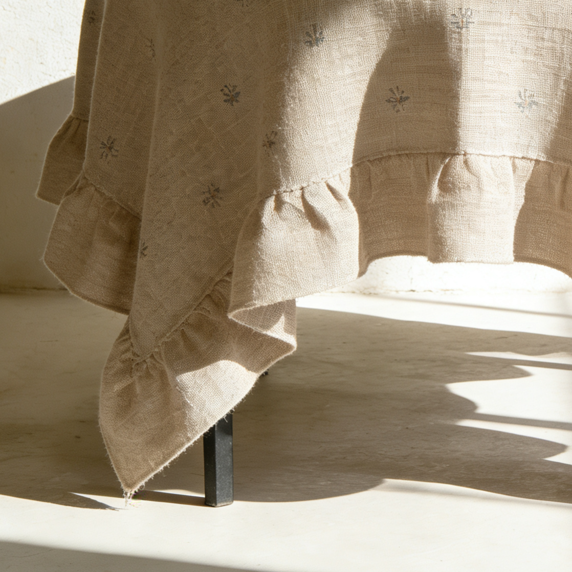 Mantel de lino hecho a mano