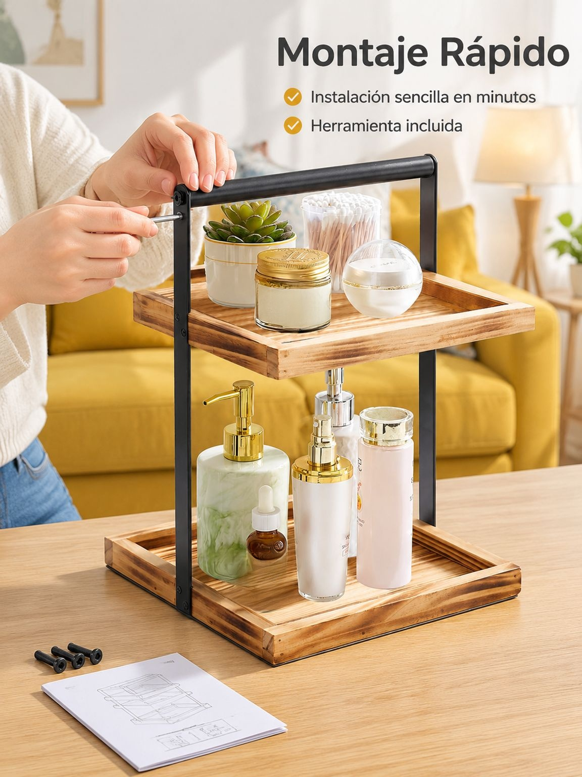 Estante para baño con espacio para artículos de cuidado personal