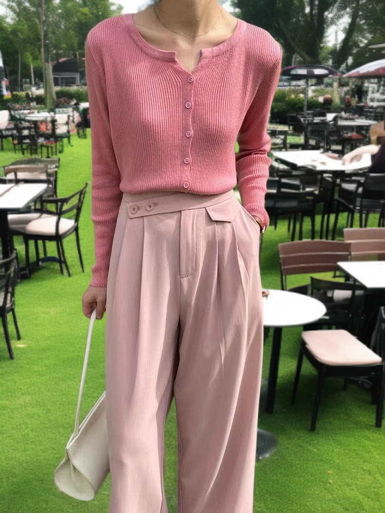 여성용 에어컨디셔너 니트 가디건 스타일링