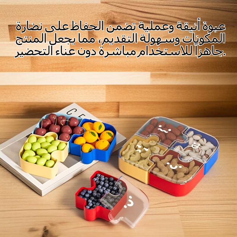 طبق فواكه طازجة مع حلوى متنوعة