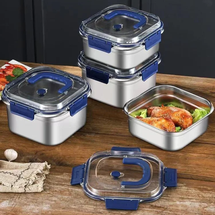 Edelstahl Frischhaltedose mit Tragegriff, luftdicht, für Zuhause