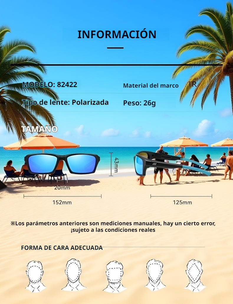 Gafas de sol resistentes y ligeras para exteriores