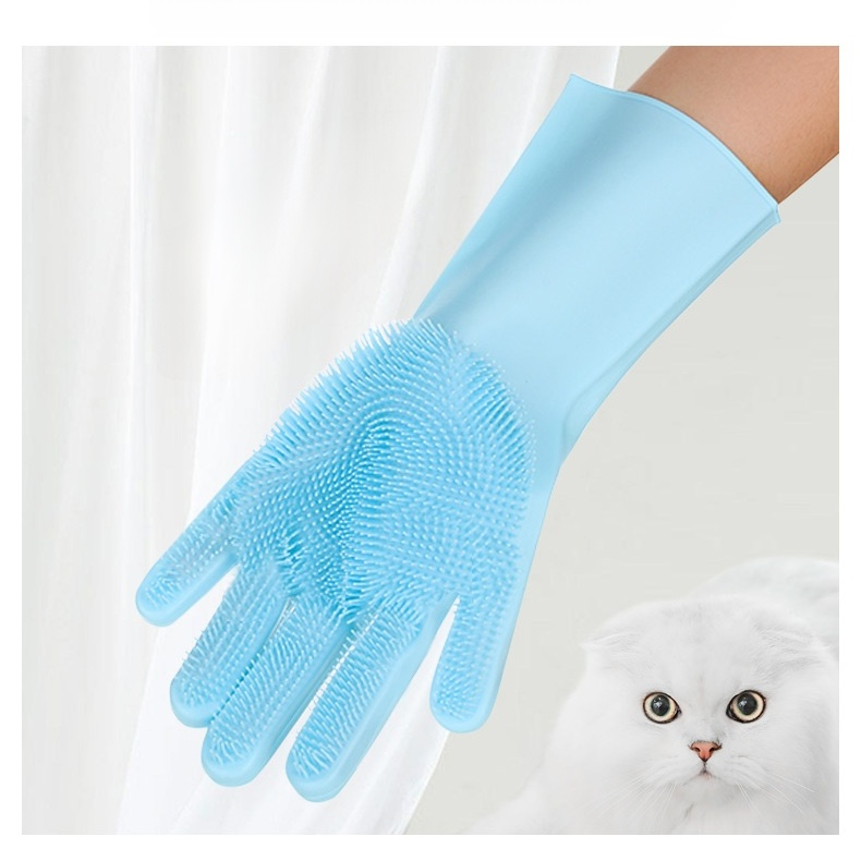 Pet bath brush massage gloves