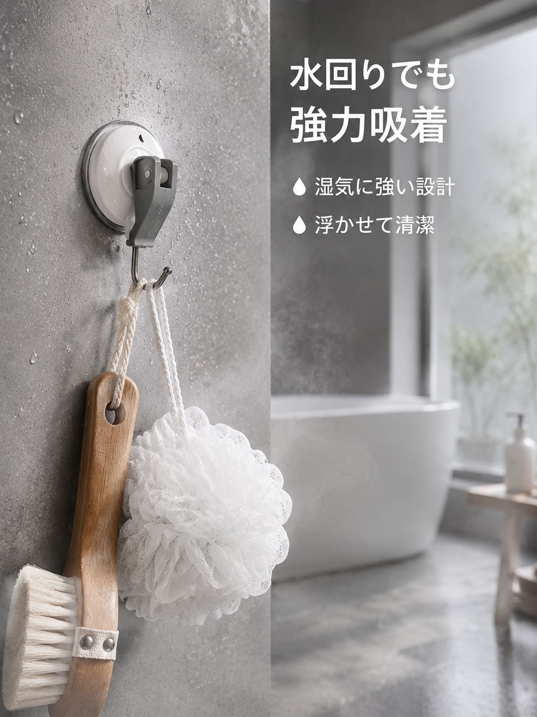 再利用可能な強力吸着フックの特徴