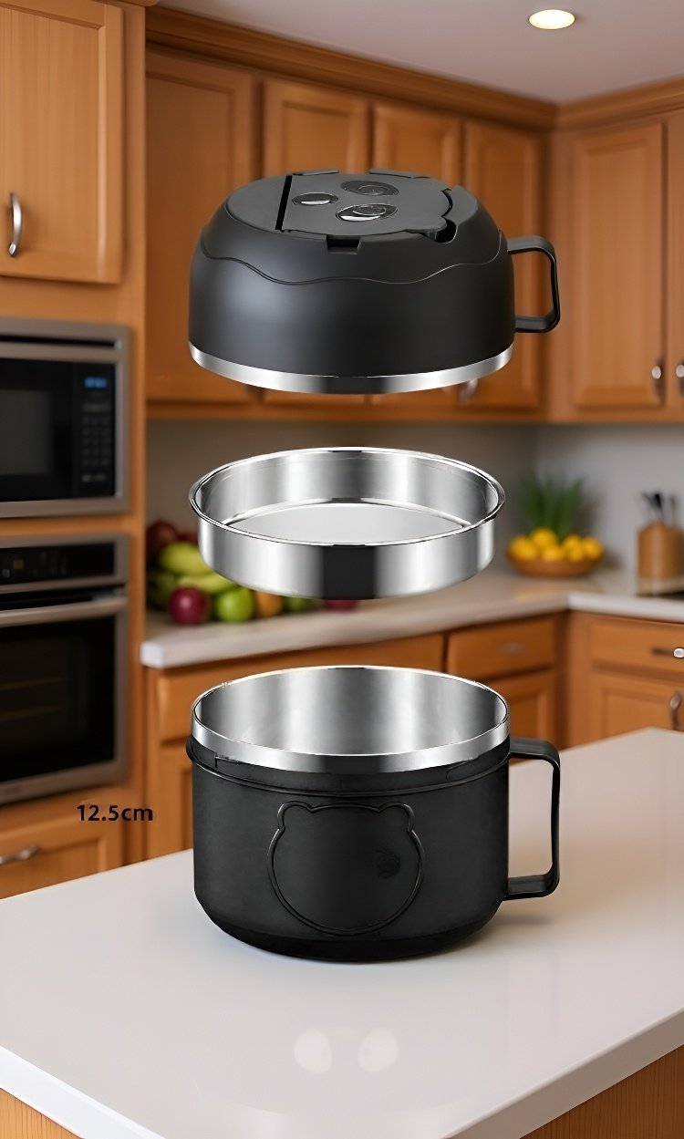 Taza reutilizable de acero inoxidable para llevar comida