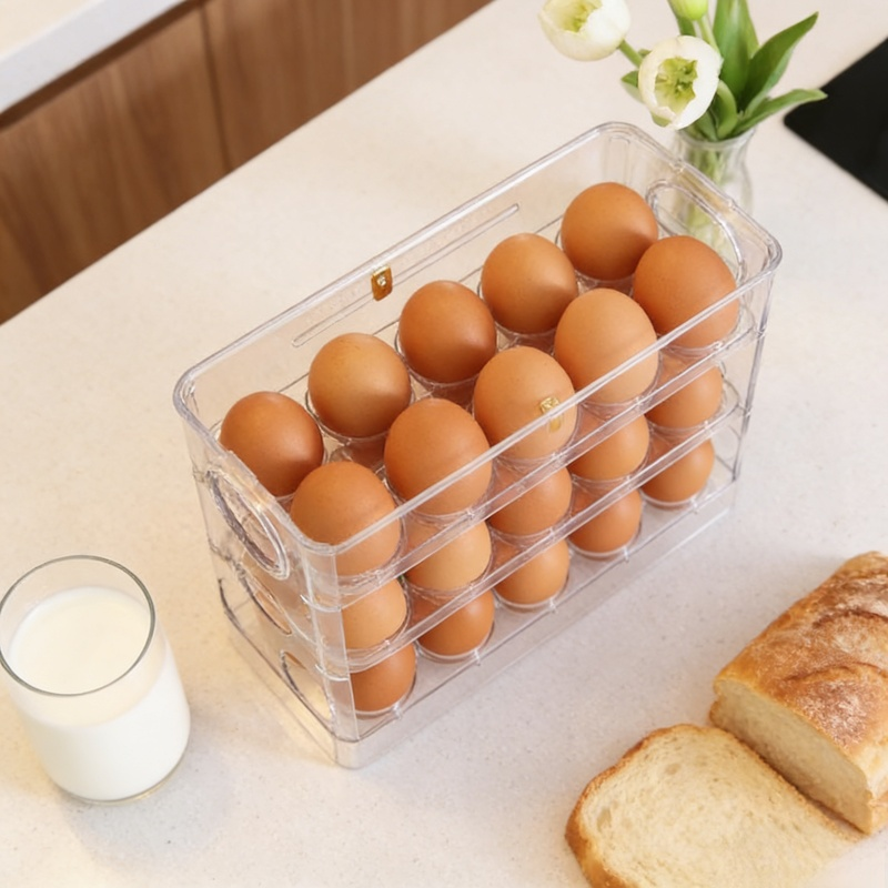 Küchen-Eierbox mit automatischer Öffnung, 3-stöckig