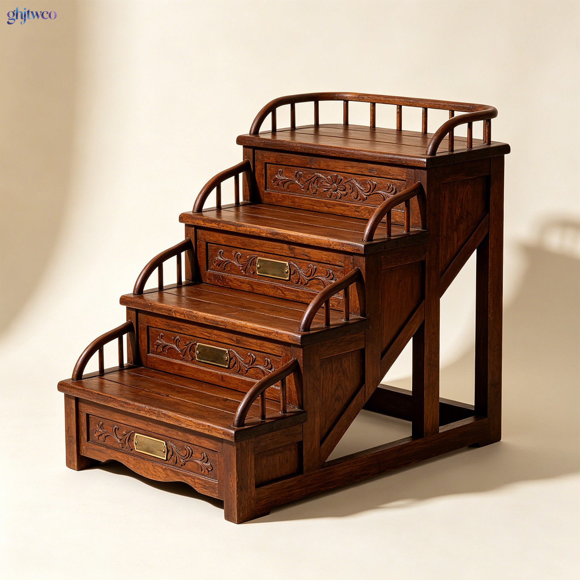 Solid wood floor flower pot stand