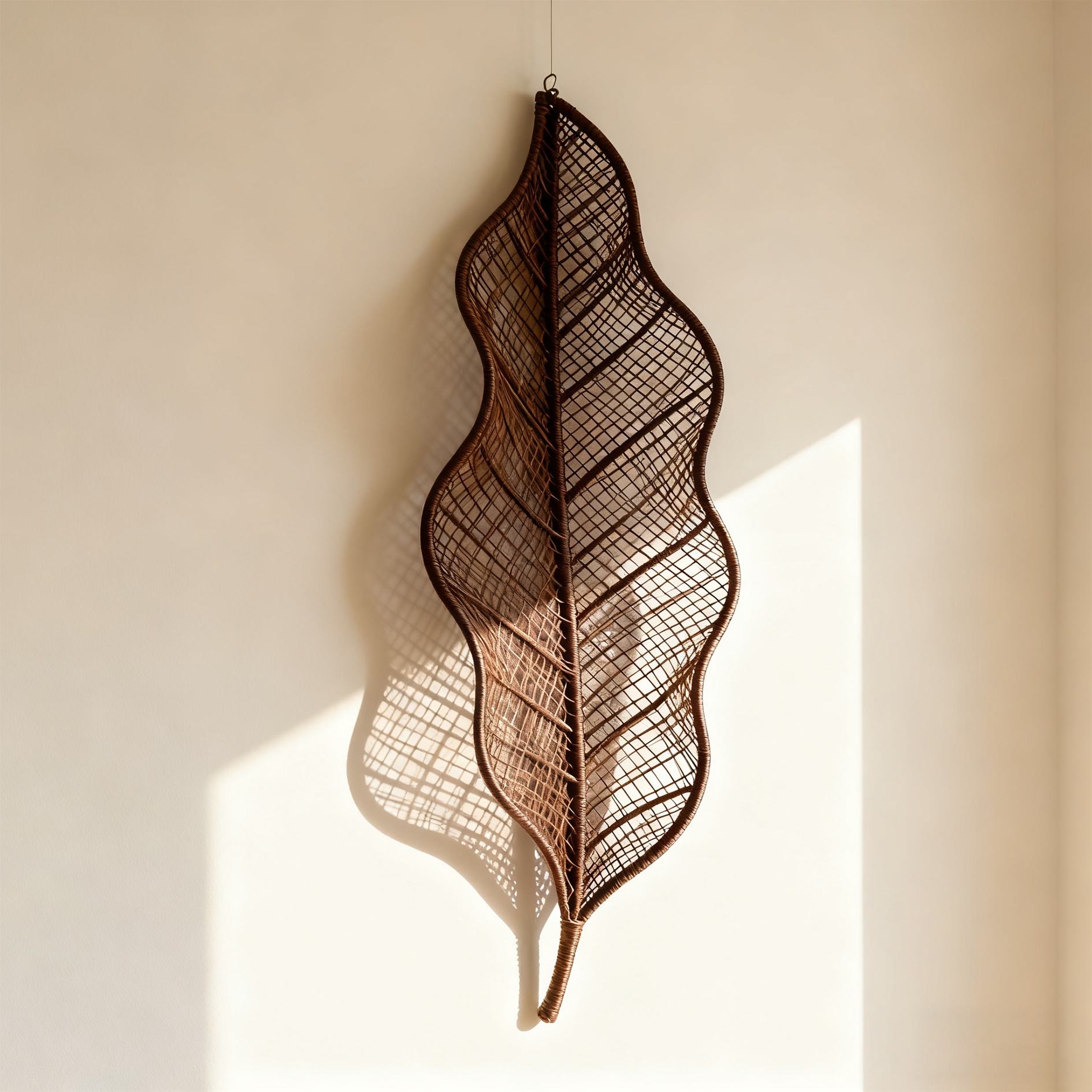 내추럴 인테리어에 어울리는 라탄 벽장식