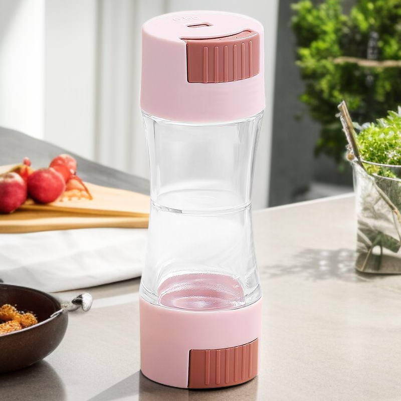 Hordozható mini fűszertartó doboz konyhai sóadagoló nyomófejjel
