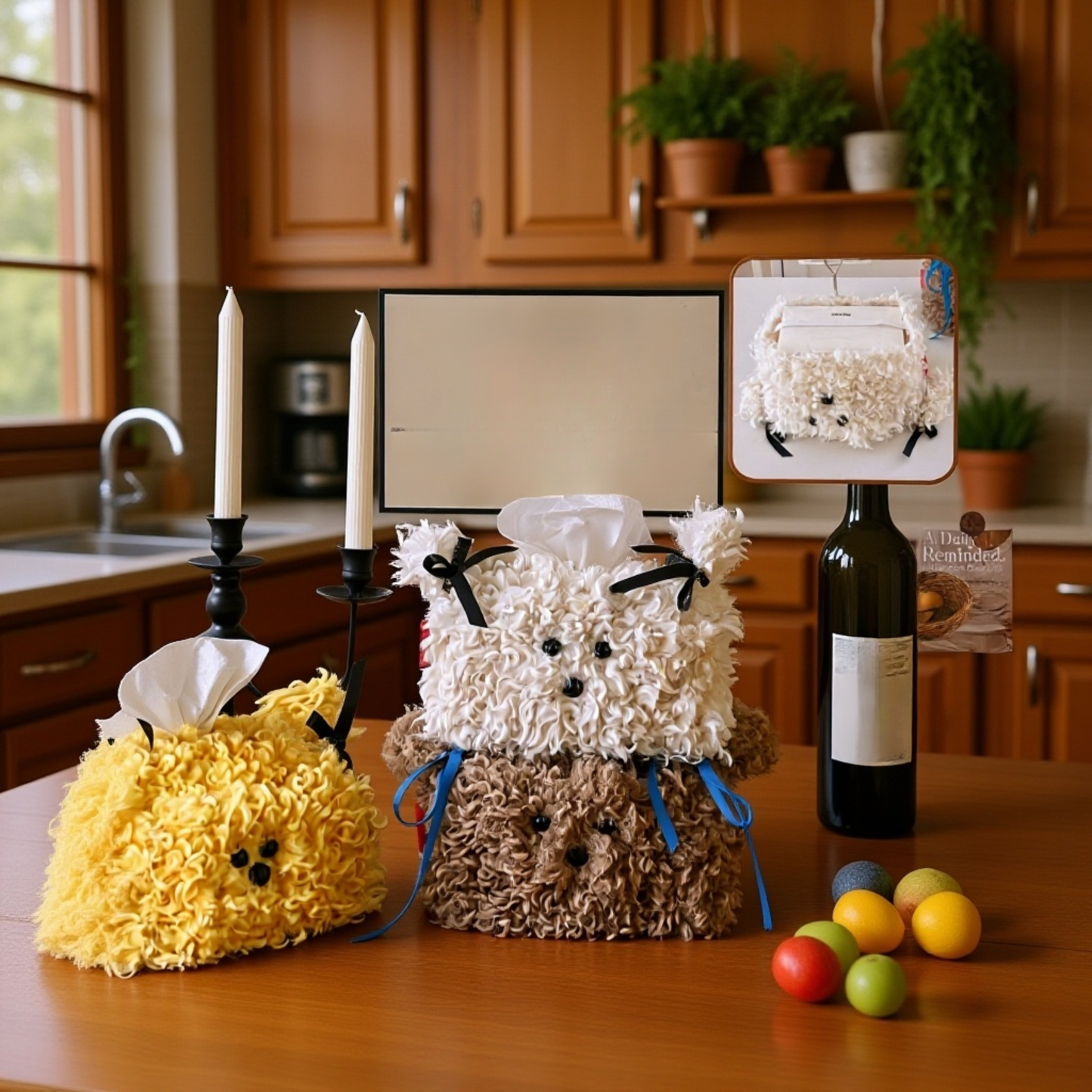 귀여운 강아지 뽀글이 티슈 케이스