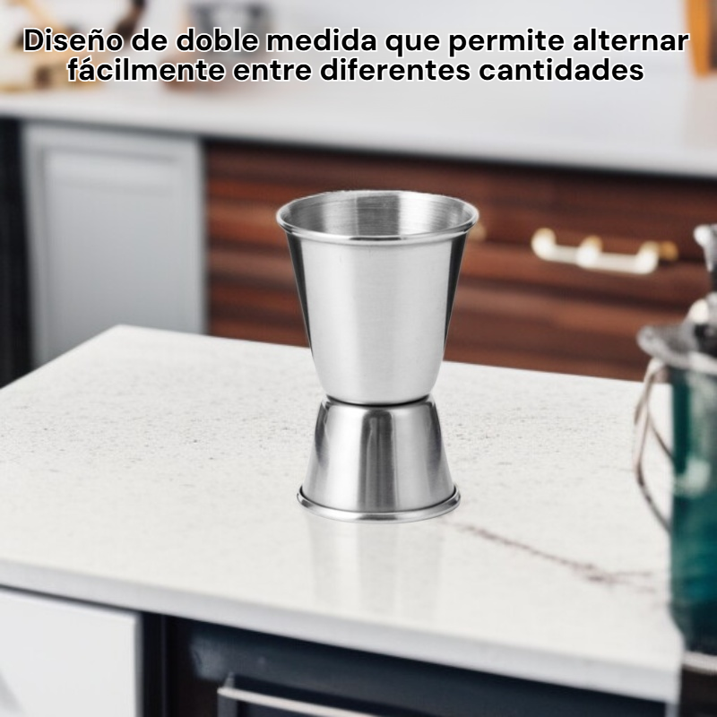 Copa medidora de cócteles de dos lados