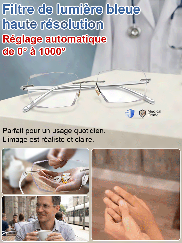 【Vos Dernières Lunettes à Vie】Mise au point en 0,1s : Vision parfaite de près comme de loin !