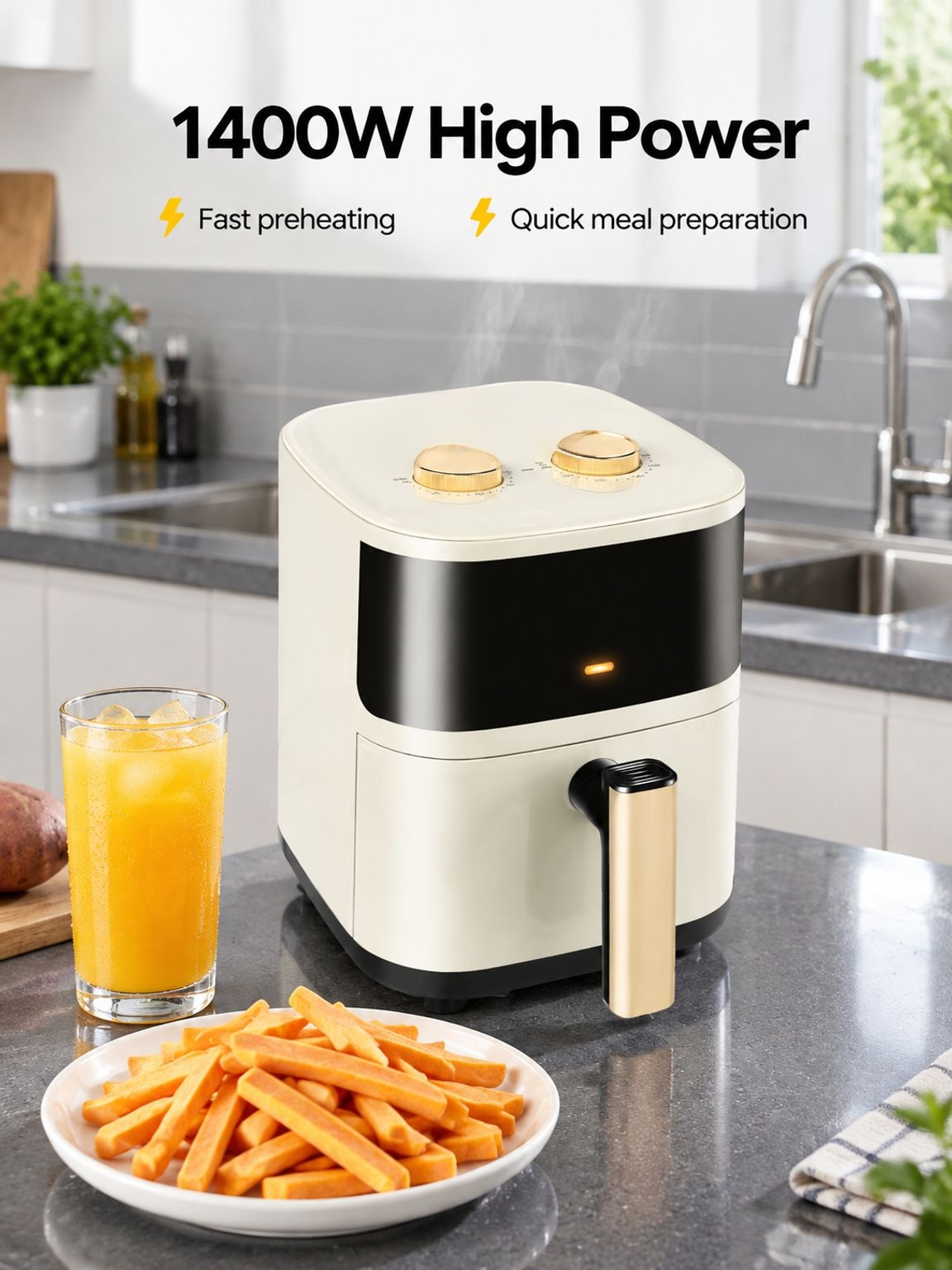 Low-oil air fryer for crispy and healthier meals