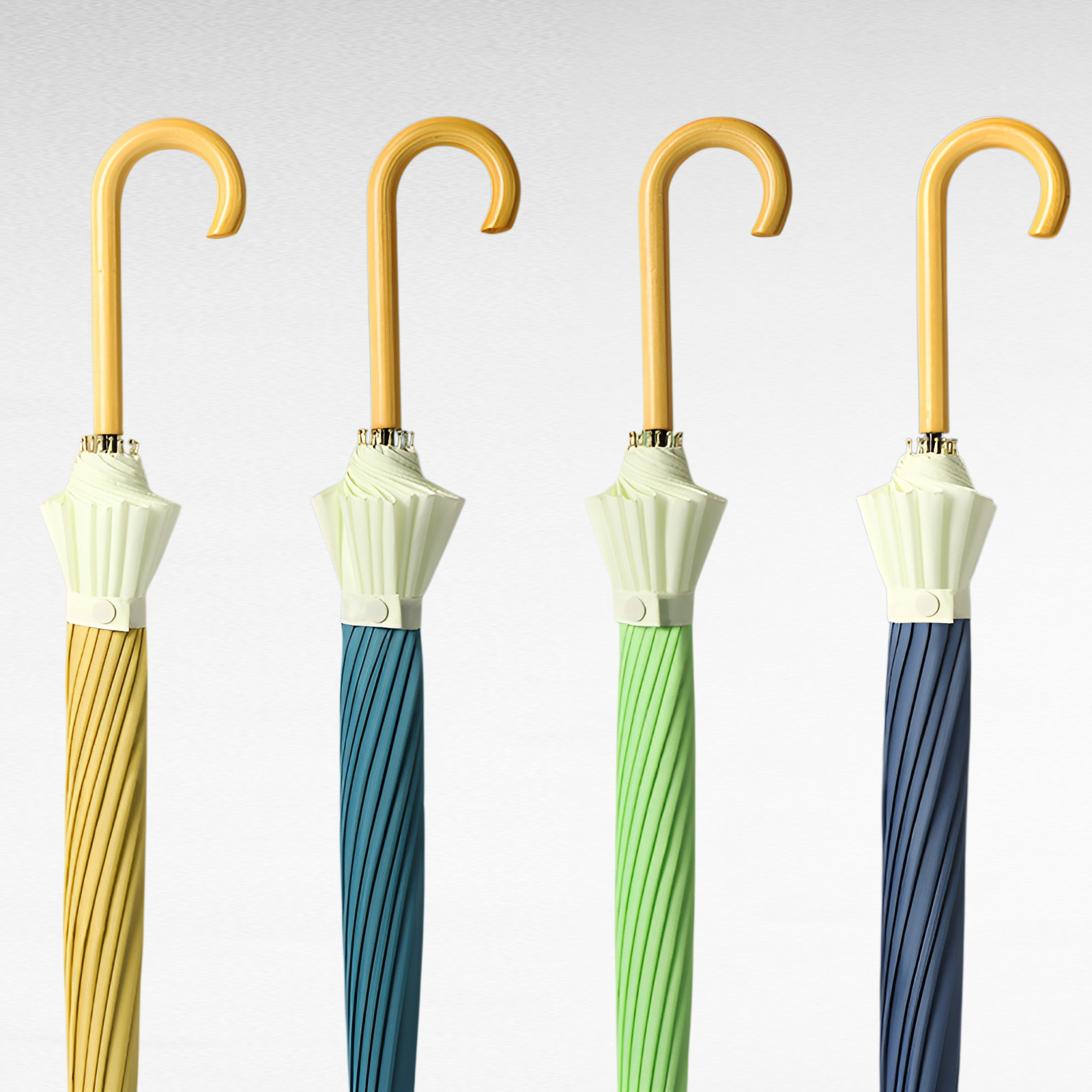 和風小柄プリントロゴ 長いハンドルのストレート傘 晴雨兼用