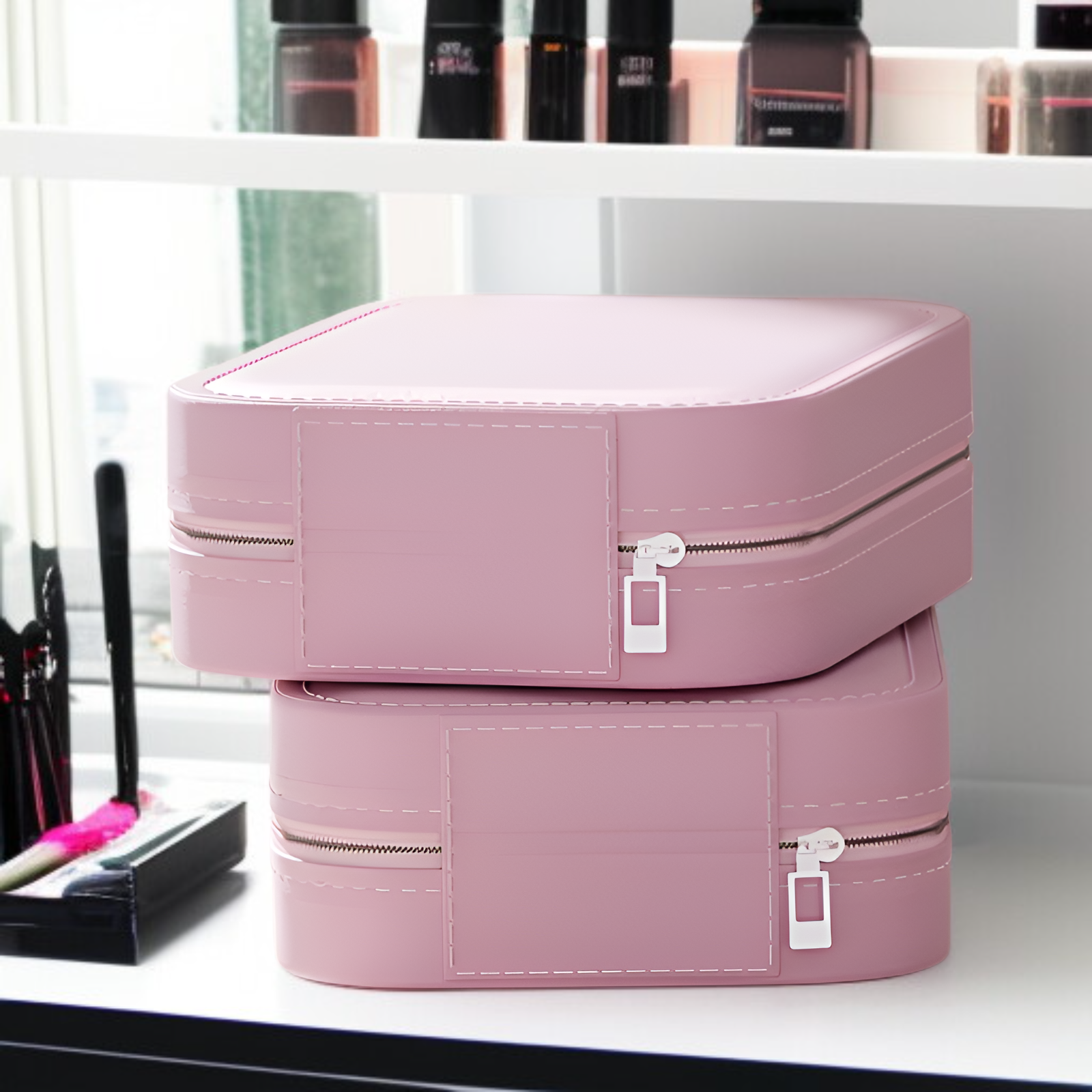 LEDミラーメイクボックス高級ジュエリーボックス収納ボックス
