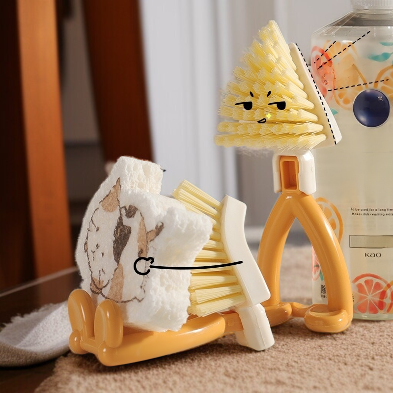 주방 물빠짐 선반 접이식 삼각 브러쉬 청소 틈새 청소 브러쉬 욕실 배수구 그물 바구니 청소 도구