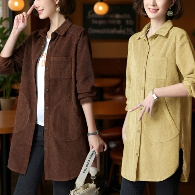  コーデュロイシャツ レディース