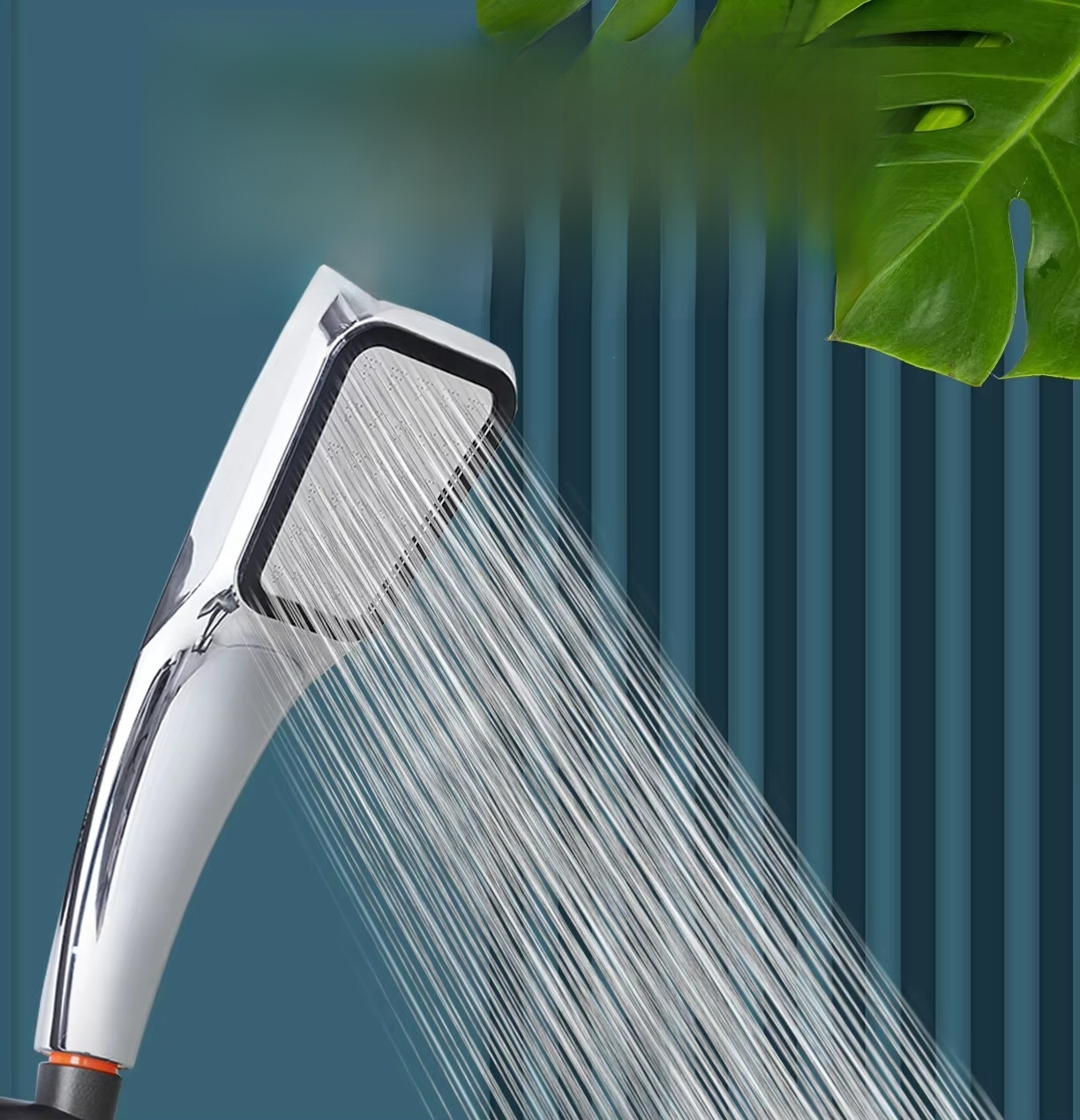 Handbrause mit 300 Düsen, Edelstahl Sprühkopf, 150g, Schwarz Matt