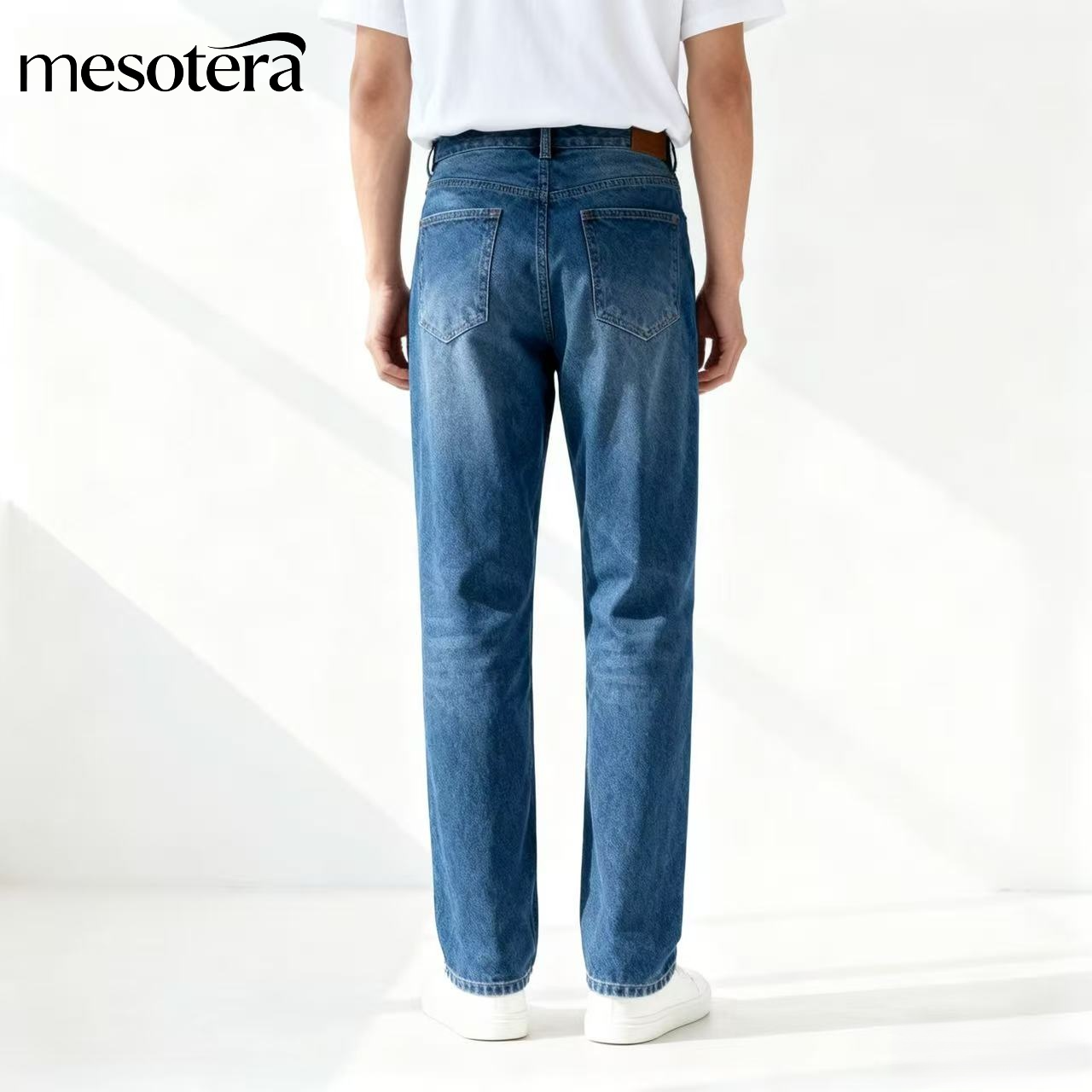 メンズジーンズ、ヴィンテージ風ダメージ加工、万能パンツ