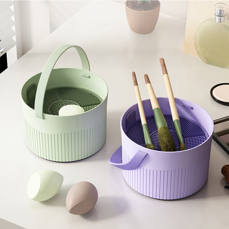 실리콘 퍼프 전용 클리너 수납 박스 메이크업 브러쉬 세척 도구 박스