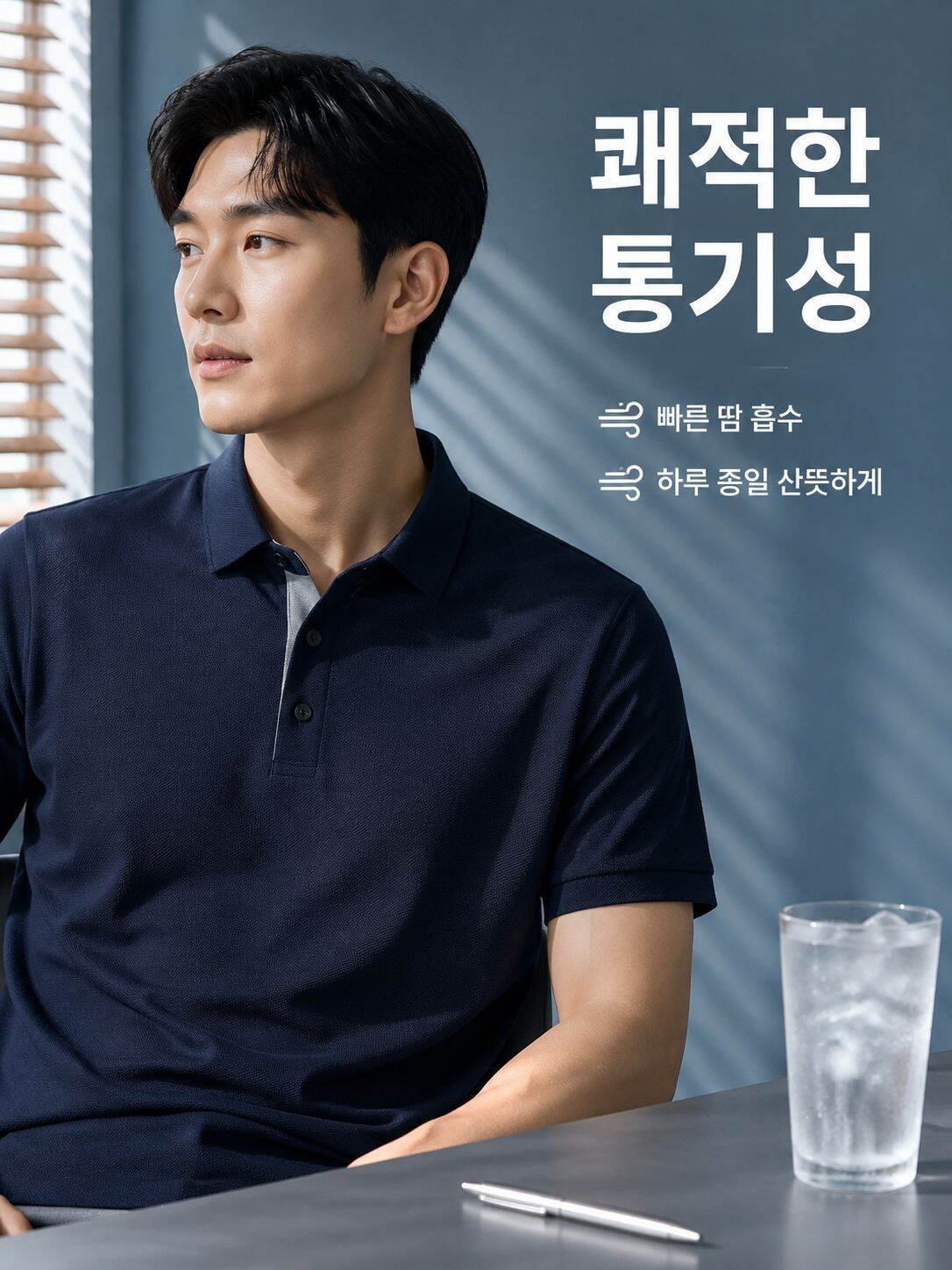 남성 비즈니스 출근 심리스 반팔 폴로셔츠 신축성 좋은 소재