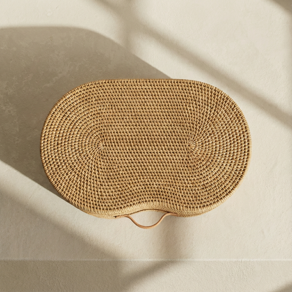 거실 인테리어에 어울리는 라탄 수납함