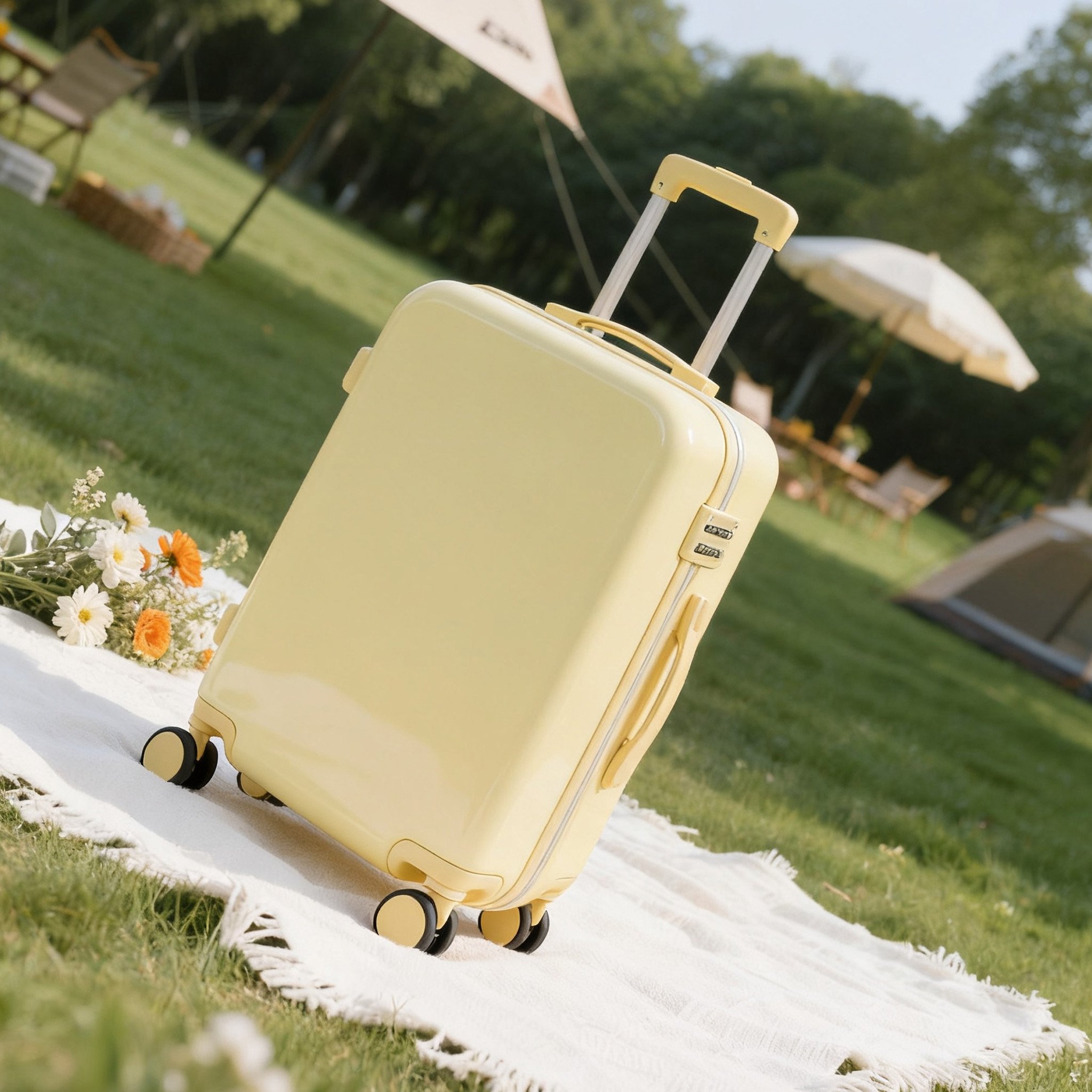 여행용 캐리어의 견고한 ABS 소재 디테일