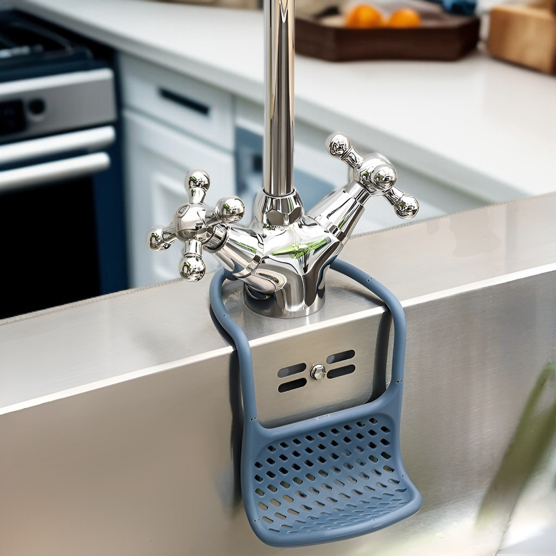 Multifunktionaler biegsamer Spülbecken-Abtropfkorb Schwamm- und Seifenhalter